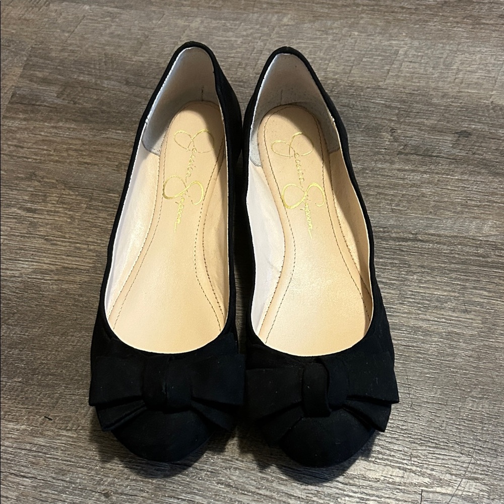 Jessica Simpson Black Bow Flats